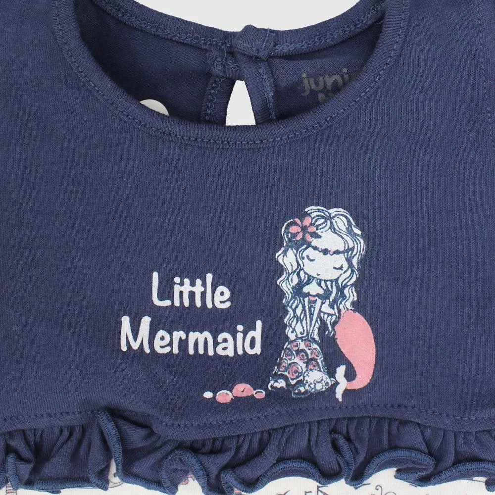 Little Mermaid Ruffled Shoulders Romper