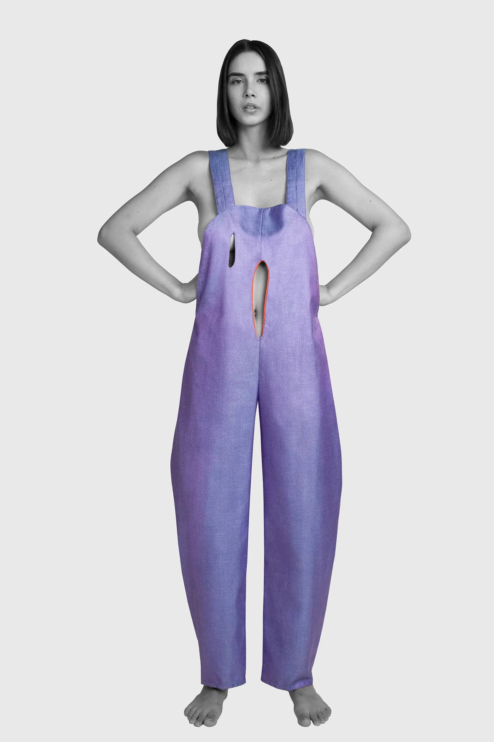 Little Monster Overalls - Purple Blue