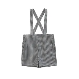 Little Parni Black & White Stripe Overalls