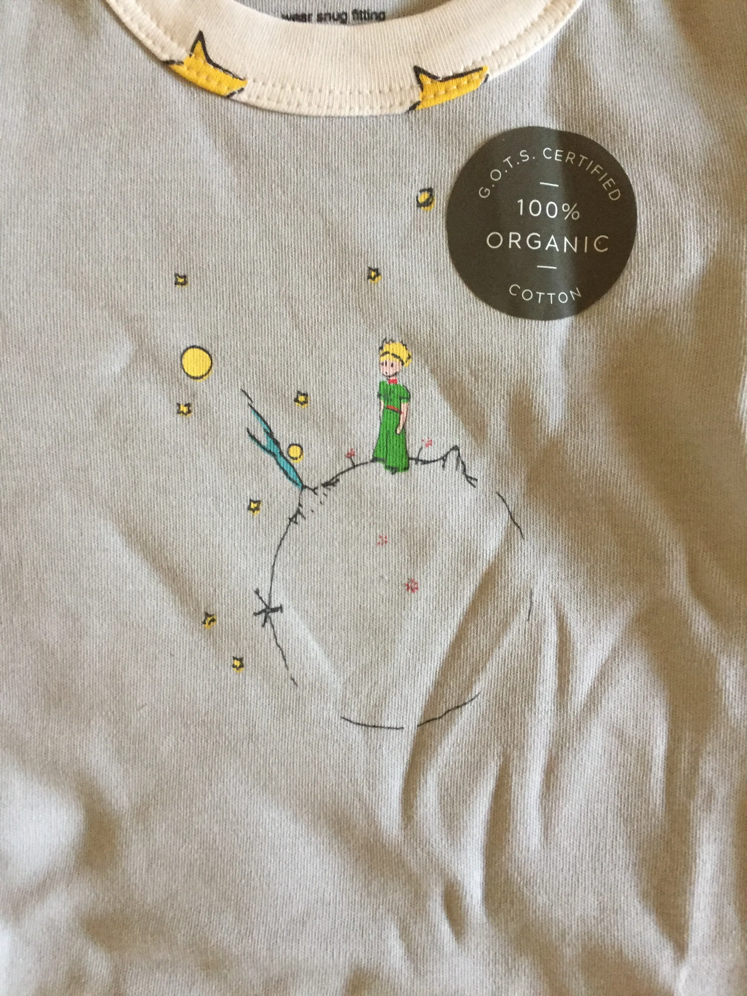 Little Prince Grey & Yellow Stars Pajamas