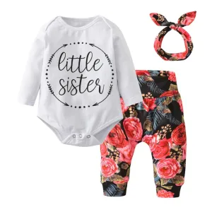 Little Sister - Floral Baby Girl Clothes Set