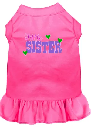 Little Sister Screen Print Dog Dress Bright Pink Xxl