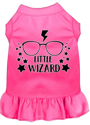 Little Wizard Screen Print Dog Dress Bright Pink 4x (22)