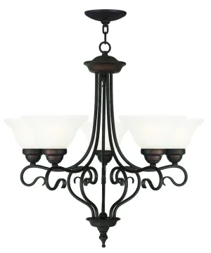 Livex Coronado 5 Light Bronze Chandelier - C185-6115-07