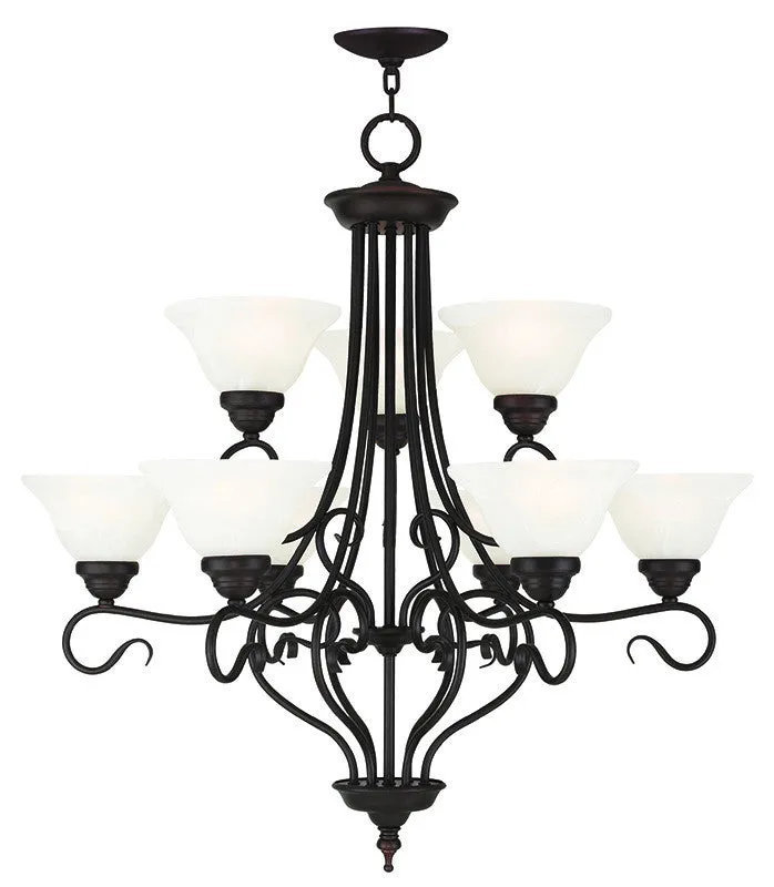 Livex Coronado 6 Light   3 Light Bronze Chandelier - C185-6119-07