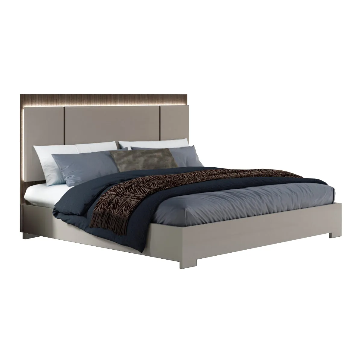 LIVIA Hazel Taupe Bed - Fabelli Italia