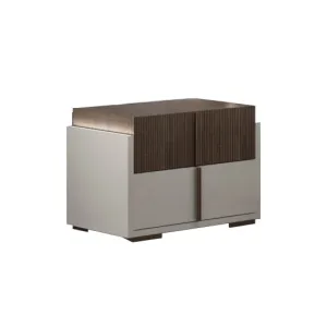 LIVIA Hazel Taupe Nightstand - Fabelli Italia