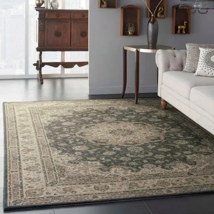 Living Treasures LI15 Grey/Ivory Rug