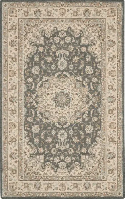 Living Treasures LI15 Grey/Ivory Rug