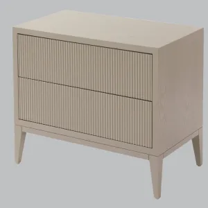 Livingsley Aster Wide Bedside Table – Ceramic Grey