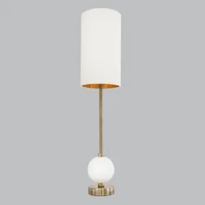 Livingsley Mistral Table Lamp – White and Antique Brass