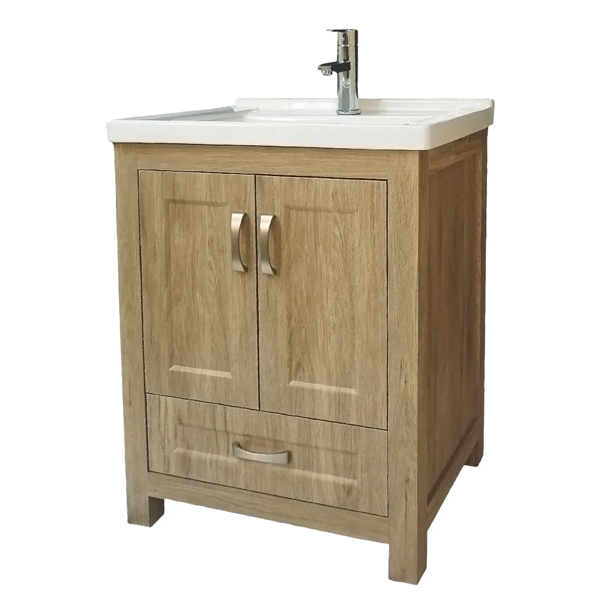 Livorno 24" W x 19" D x 33" H Vanity With Ceramic Vanity Top in Woodgrain Finish