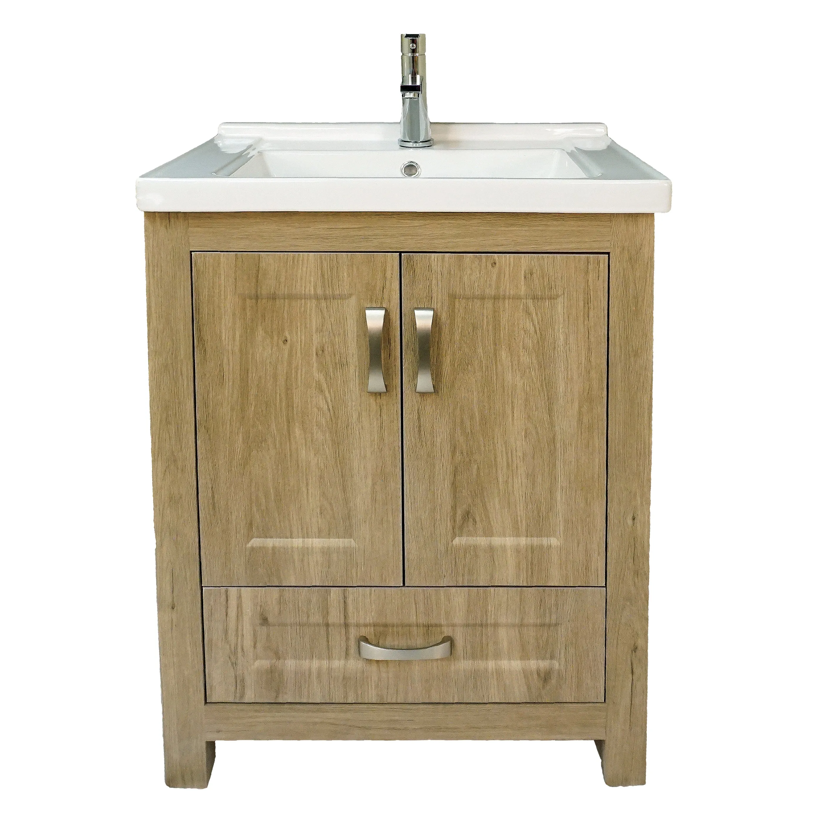 Livorno 24" W x 19" D x 33" H Vanity With Ceramic Vanity Top in Woodgrain Finish