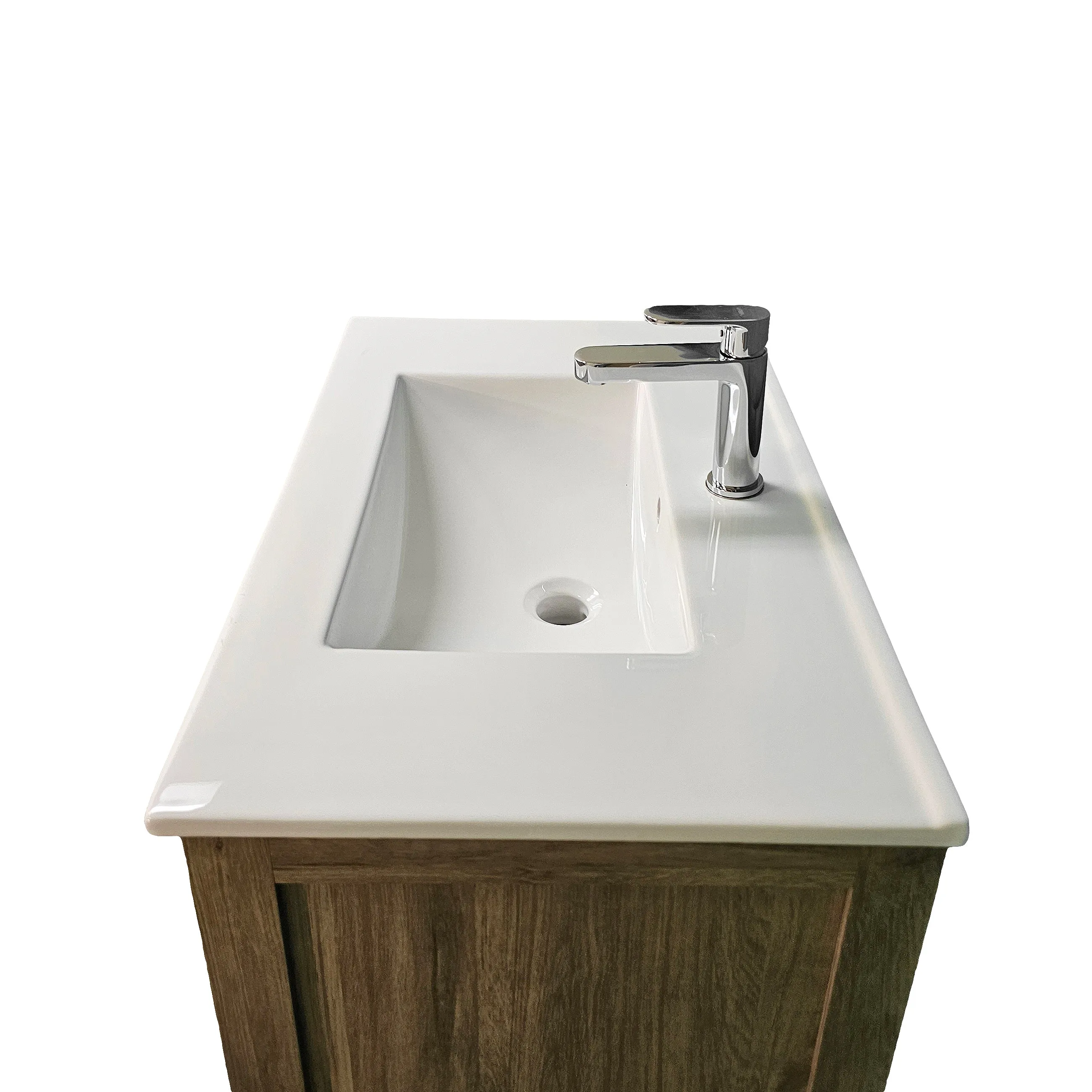 Livorno 24" W x 19" D x 33" H Vanity With Ceramic Vanity Top in Woodgrain Finish