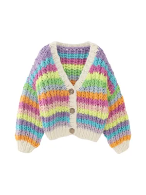 Liz Rainbow Knit Cardigan