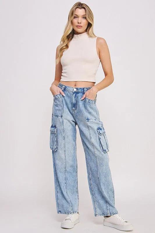 Lizzo Plus High waist Baggy Cargo Jeans