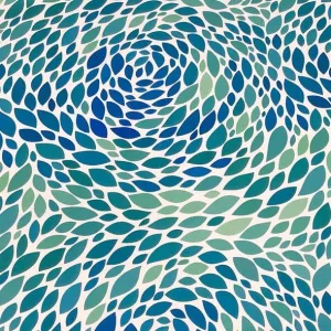 Locus Leaf (Poly Print) Wholesale Fabric in Blue