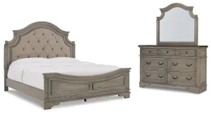 Lodenbay California King Panel Bed with Mirrored Dresser