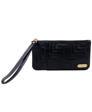 LODIS Women's Brand Zip Wallet Black