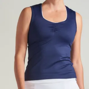 L'Oeuf Poché Sweetheart Tank -Navy/White