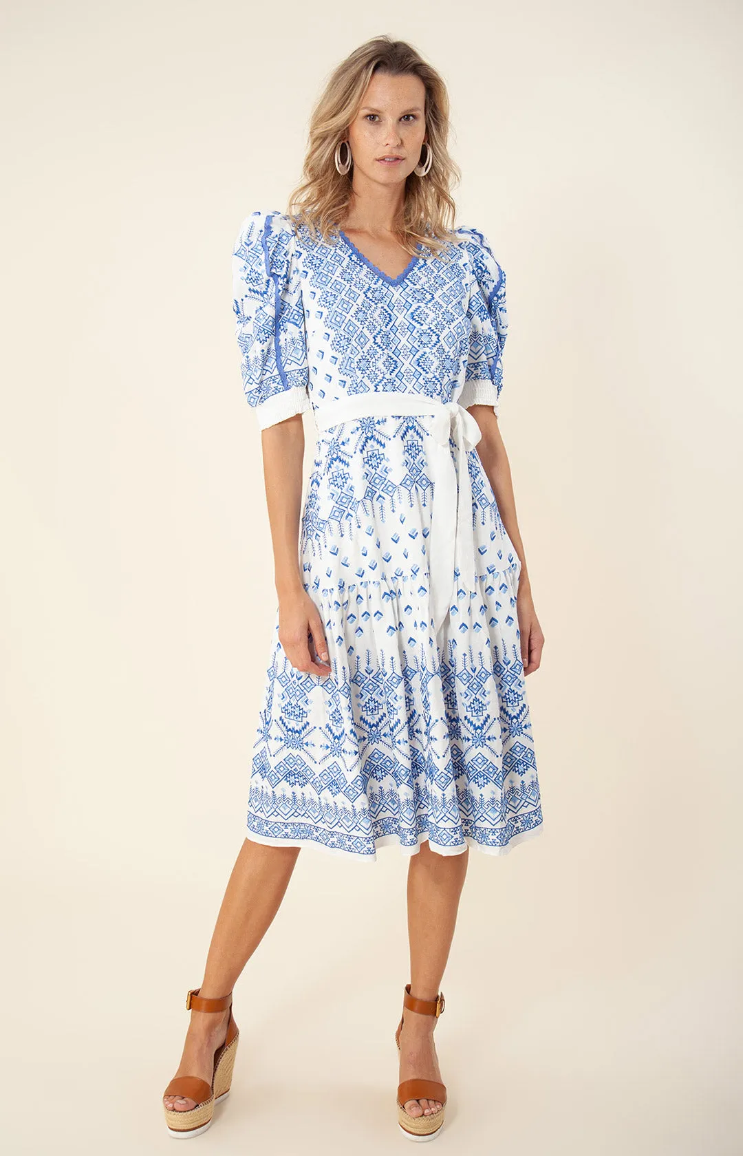 Logan Embroidered Midi Dress