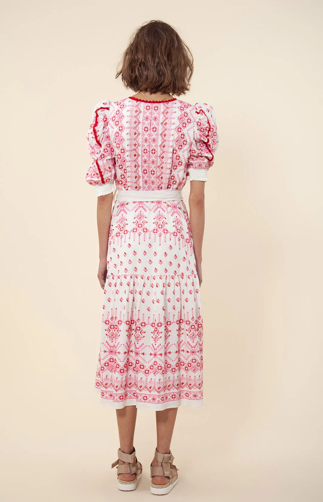 Logan Embroidered Midi Dress