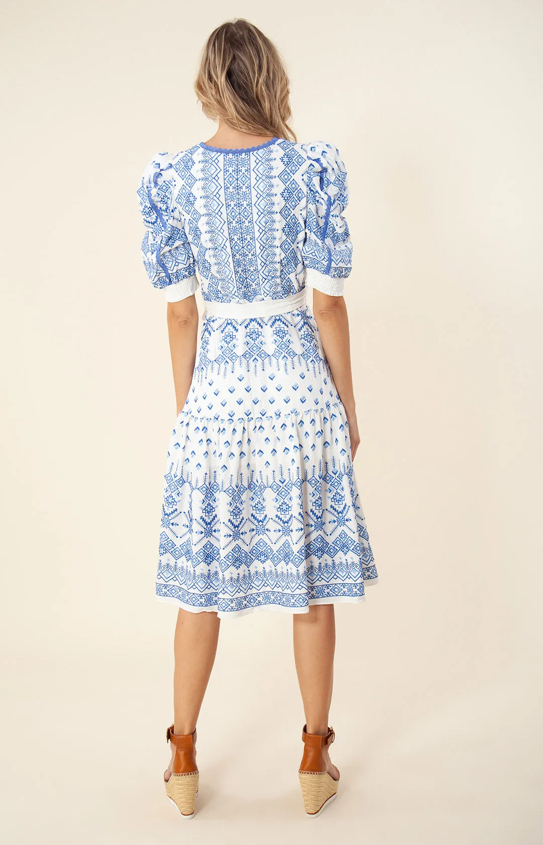 Logan Embroidered Midi Dress