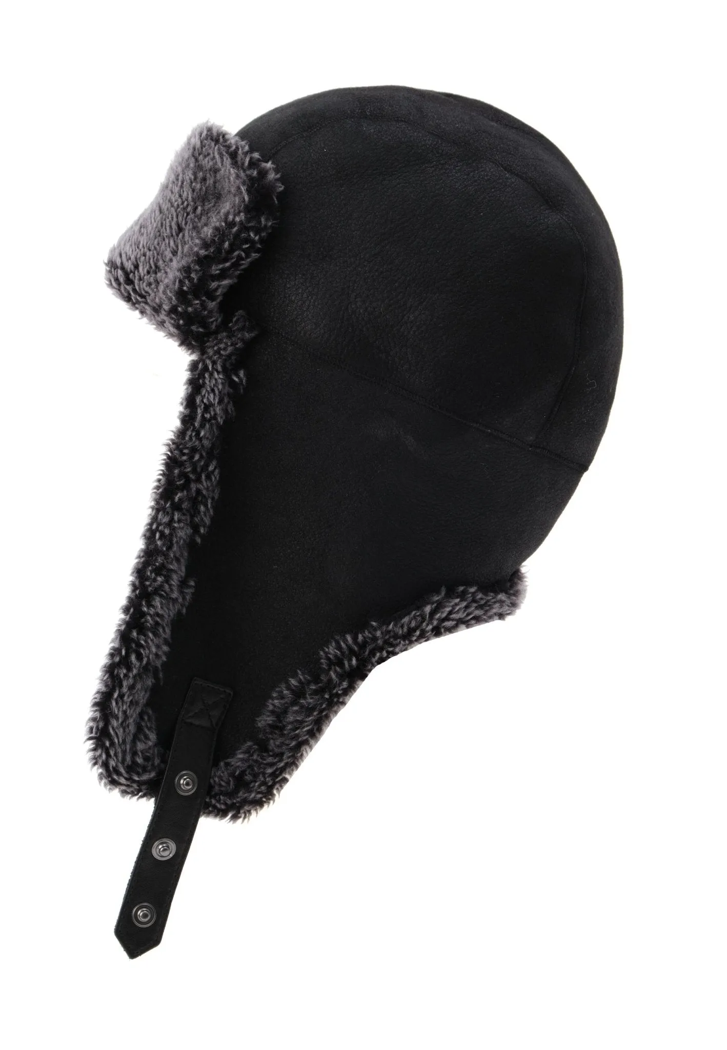 Logan Unisex Shearling Aviator Winter Hat - Black