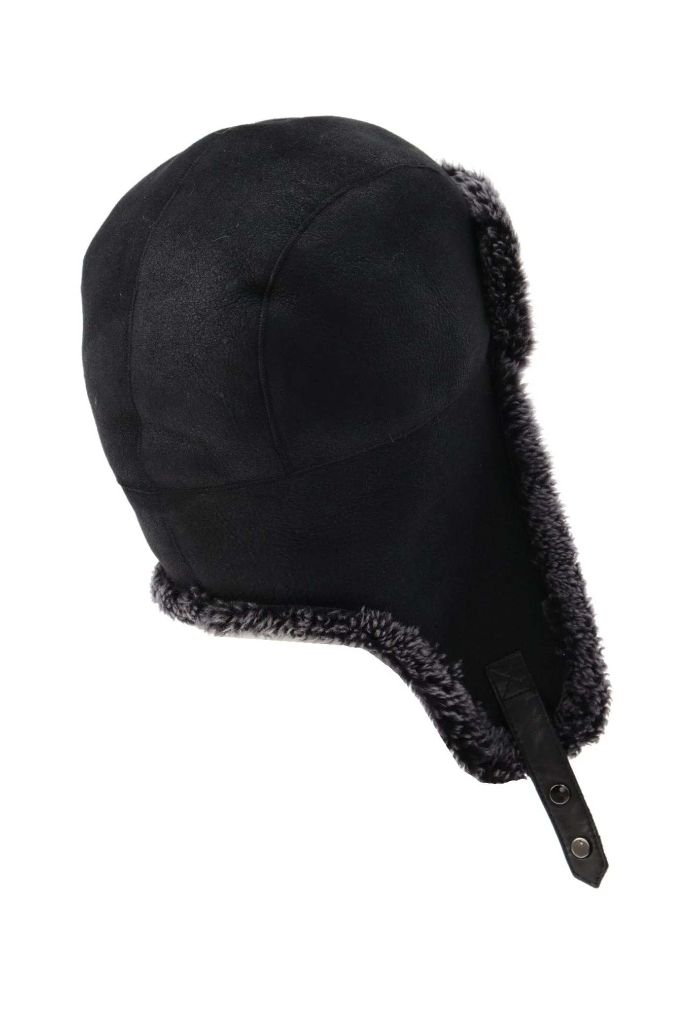 Logan Unisex Shearling Aviator Winter Hat - Black