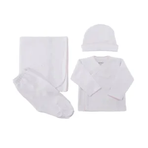 Logo Pima Cotton Set X4, White & Pink