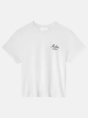 Logo T-Shirt in White Black Emb