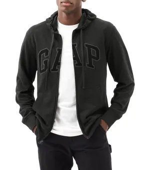 Logo Zip Hoodie Charcoal Heather Gray