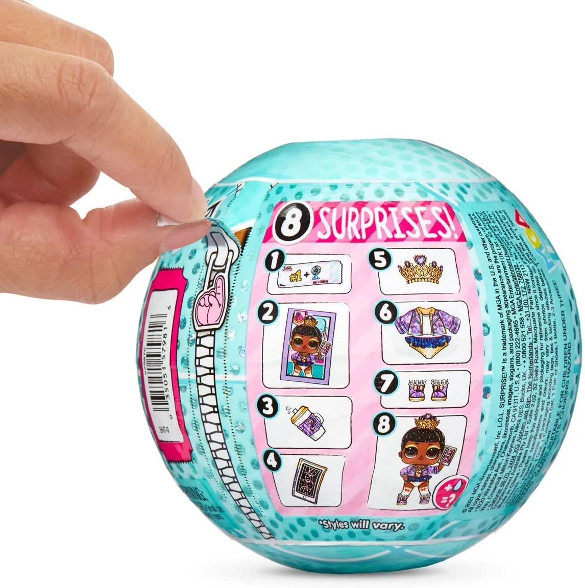 LOL Surprise! AllStar Sports Sparkly Basketball Series 6 with 8 Surprises (Random Color Pick, 1 Count)