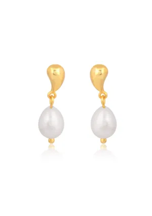 Lola Knight - Hailey - Pearl Drop Bridal Earrings - Gold