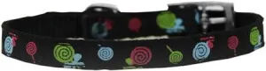 Lollipops Nylon Dog Collar with classic buckle 3-8" Black Size 14