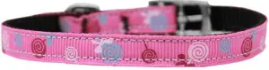 Lollipops Nylon Dog Collar with classic buckle 3-8" Pink Size 12