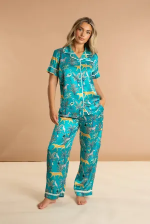 Lomami Leopard Women's Satin Pyjamas