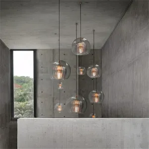 LON Bhouri - Nordic Designer Art Flower Double-layer Glass Pendant Lights