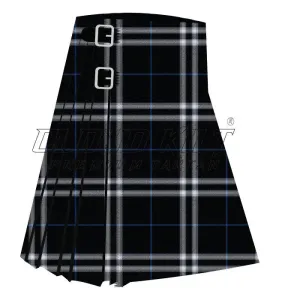 London Fog Black Premium Tartan Kilt