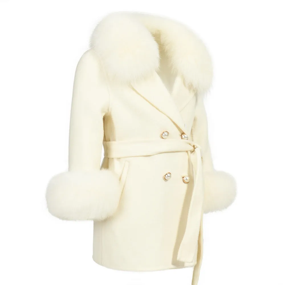 London White Cashmere Kids Coat