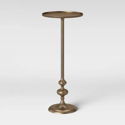 Londonberry Turned Accent Table Small Brass - Threshold