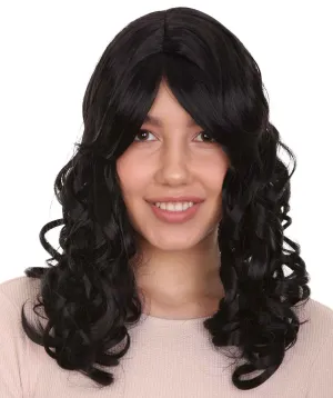 Long Black Wavy Womens Wig | Dramatical Natural Looking Wig | Premium Breathable Capless Cap