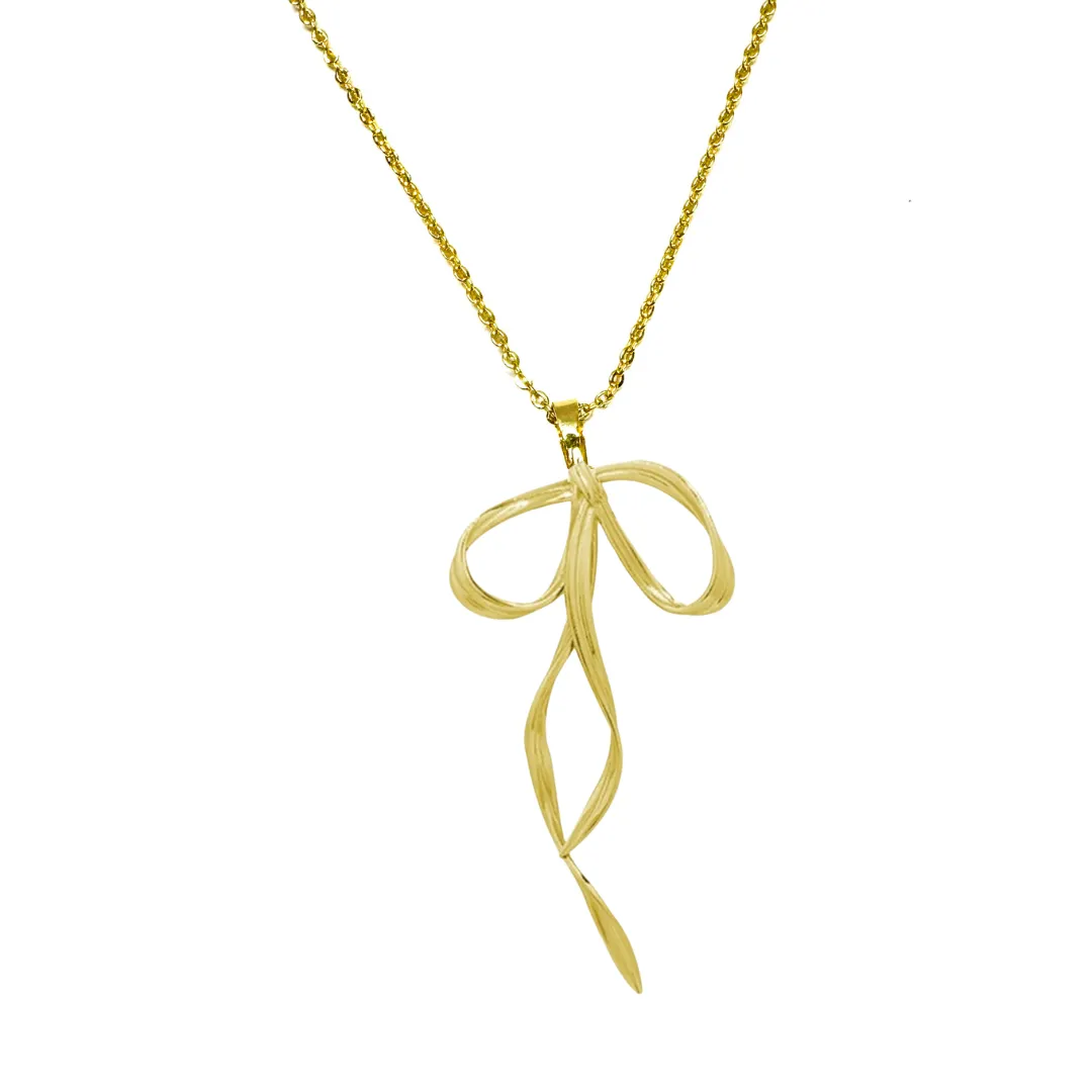 Long Delicate Bow Necklace