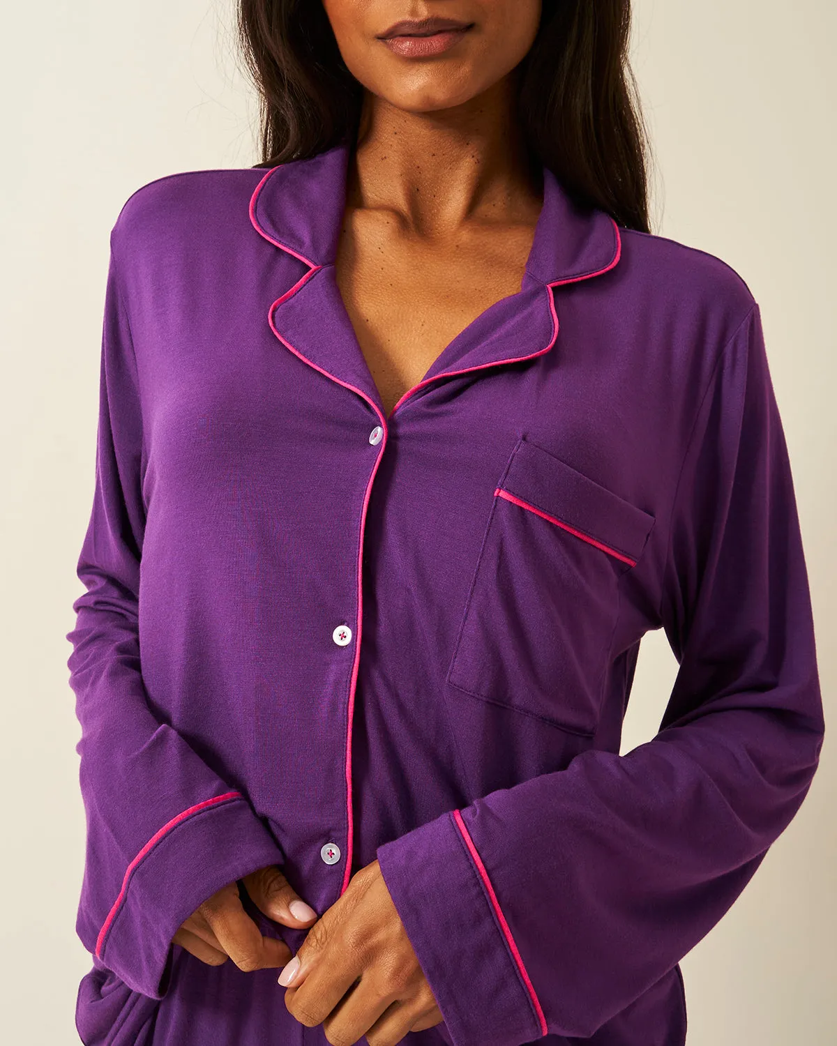 Long Pajama Set- Plum