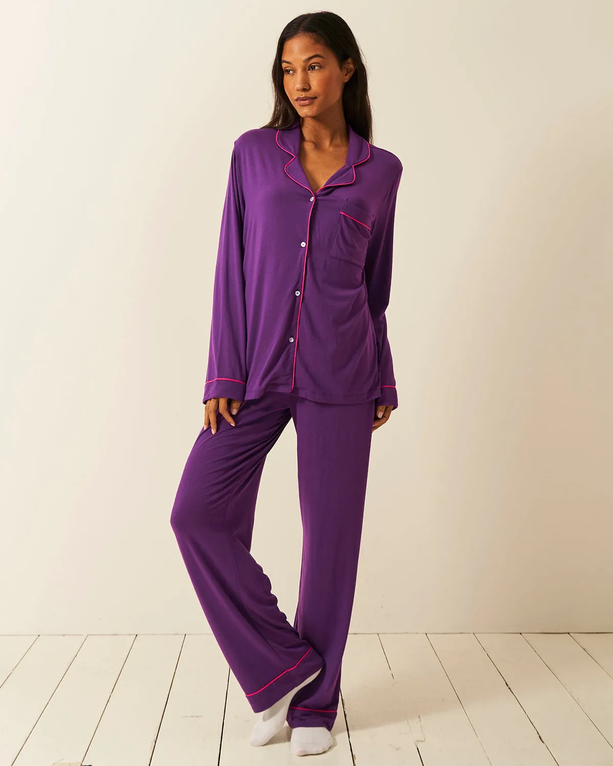 Long Pajama Set- Plum