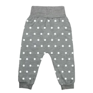 Long Pant foldable waist Grey Polka Dot