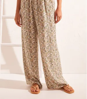 Long Printed Trousers Floral Green