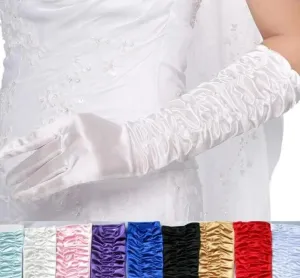 Long Satin Elegant Pageant Party Gloves