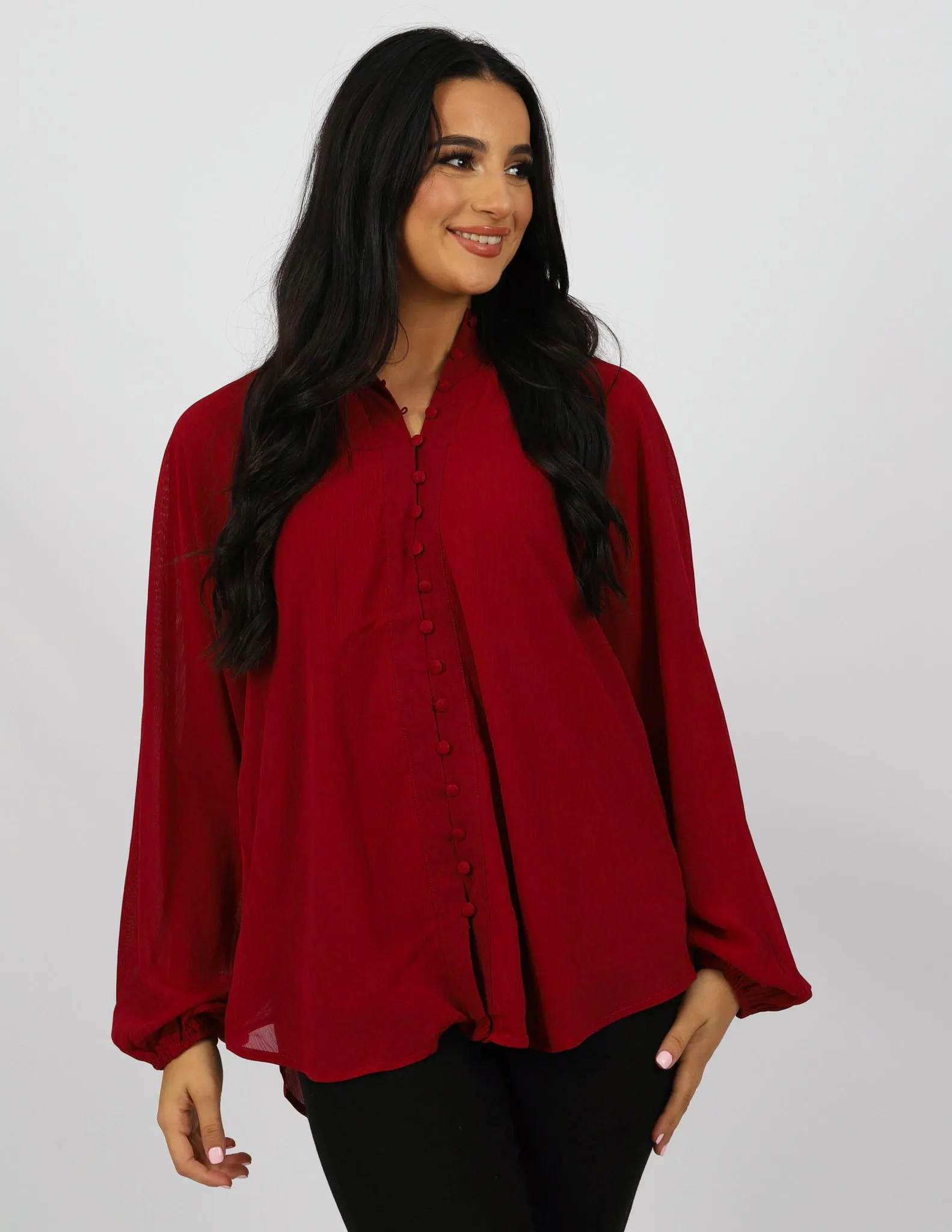 Long Sleeve High Neck Shirt