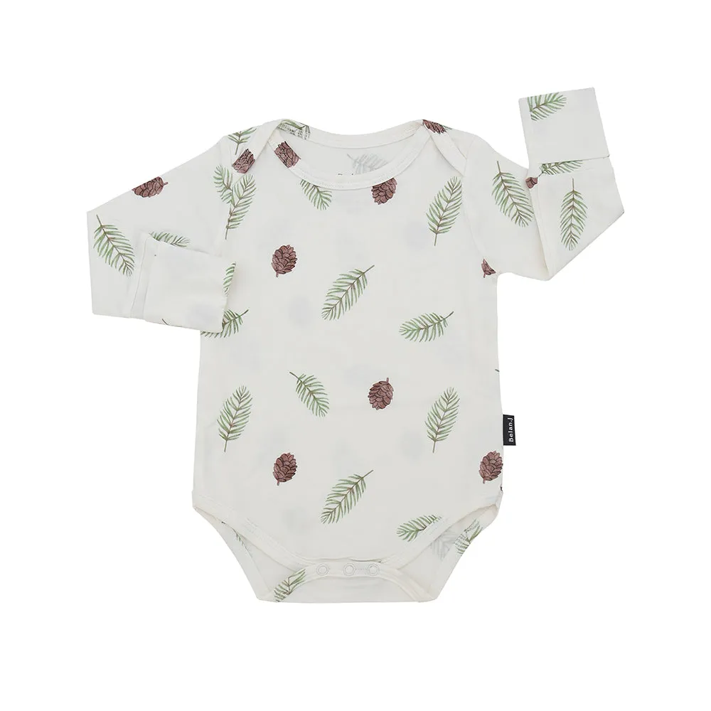 Long Sleeve Onesie - Pine Cones